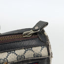 GUCCI GG Supreme Sherry Line Hand Bag PVC Navy Gold Auth BSZ273-14