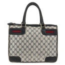 GUCCI GG Supreme Sherry Line Hand Bag PVC Navy Gold Auth BSZ273-2