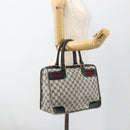 GUCCI GG Supreme Sherry Line Hand Bag PVC Navy Gold Auth BSZ273-21