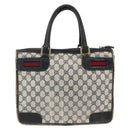 GUCCI GG Supreme Sherry Line Hand Bag PVC Navy Gold Auth BSZ273-3