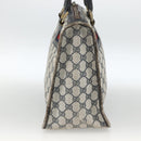 GUCCI GG Supreme Sherry Line Hand Bag PVC Navy Gold Auth BSZ273-5