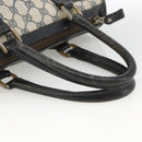 GUCCI GG Supreme Sherry Line Hand Bag PVC Navy Gold Auth BSZ273-7