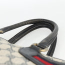 GUCCI GG Supreme Sherry Line Hand Bag PVC Navy Gold Auth BSZ273-8