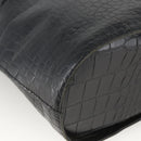 SAINT LAURENT Hand Bag Embossed leather Black Gold Auth BSZ274-11