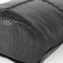 SAINT LAURENT Hand Bag Embossed leather Black Gold Auth BSZ274-12