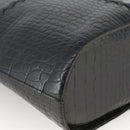 SAINT LAURENT Hand Bag Embossed leather Black Gold Auth BSZ274-13