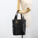 SAINT LAURENT Hand Bag Embossed leather Black Gold Auth BSZ274-20