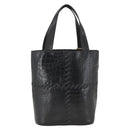 SAINT LAURENT Hand Bag Embossed leather Black Gold Auth BSZ274-3