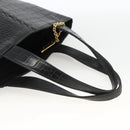 SAINT LAURENT Hand Bag Embossed leather Black Gold Auth BSZ274-7