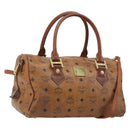 MCM Logogram Vicetos Hand Bag PVC Leather 2way Brown Gold Auth BSZ275-1