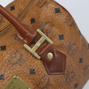 MCM Logogram Vicetos Hand Bag PVC Leather 2way Brown Gold Auth BSZ275-10