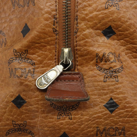 MCM Logogram Vicetos Hand Bag PVC Leather 2way Brown Gold Auth BSZ275