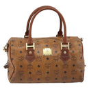 MCM Logogram Vicetos Hand Bag PVC Leather 2way Brown Gold Auth BSZ275-13