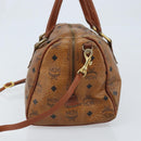 MCM Logogram Vicetos Hand Bag PVC Leather 2way Brown Gold Auth BSZ275-3