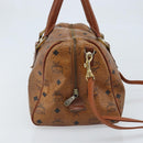 MCM Logogram Vicetos Hand Bag PVC Leather 2way Brown Gold Auth BSZ275-4