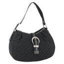Christian Dior Trotter Canvas Shoulder Bag Black Silver Auth BSZ280SAV-1