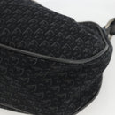 Christian Dior Trotter Canvas Shoulder Bag Black Silver Auth BSZ280SAV-10