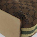 GUCCI GG Canvas Sherry Line Tote Bag Brown Silver 31244 Auth BSZ281-12
