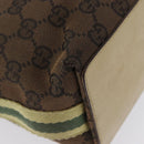 GUCCI GG Canvas Sherry Line Tote Bag Brown Silver 31244 Auth BSZ281-13