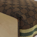 GUCCI GG Canvas Sherry Line Tote Bag Brown Silver 31244 Auth BSZ281-14