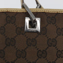 GUCCI GG Canvas Sherry Line Tote Bag Brown Silver 31244 Auth BSZ281-15