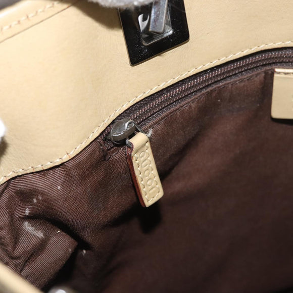 GUCCI GG Canvas Sherry Line Tote Bag Brown Silver 31244 Auth BSZ281