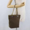 GUCCI GG Canvas Sherry Line Tote Bag Brown Silver 31244 Auth BSZ281-23