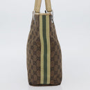 GUCCI GG Canvas Sherry Line Tote Bag Brown Silver 31244 Auth BSZ281-5