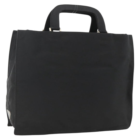 PRADA Hand Bag Nylon Black Silver Auth BSZ285