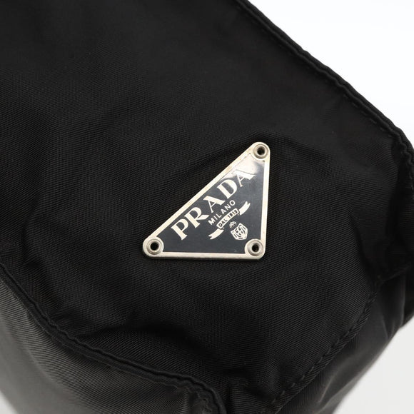 PRADA Hand Bag Nylon Black Silver Auth BSZ285