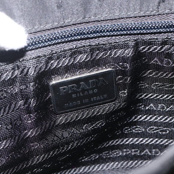 PRADA Hand Bag Nylon Black Silver Auth BSZ285