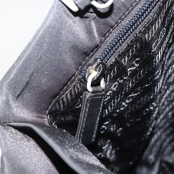 PRADA Hand Bag Nylon Black Silver Auth BSZ285
