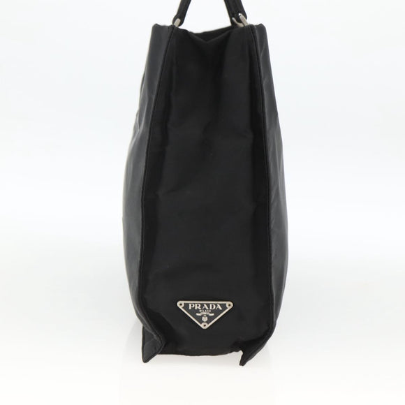 PRADA Hand Bag Nylon Black Silver Auth BSZ285