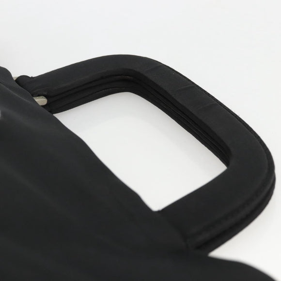 PRADA Hand Bag Nylon Black Silver Auth BSZ285