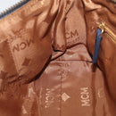 MCM Vicetos Logogram Shoulder Bag Canvas Blue Gold Auth BSZ289-18