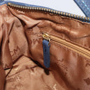 MCM Vicetos Logogram Shoulder Bag Canvas Blue Gold Auth BSZ289-19