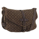 LOUIS VUITTON Monogram Mini Lin SaumurPM Shoulder Bag Brown M95227 Auth BSZ306-1