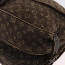 LOUIS VUITTON Monogram Mini Lin SaumurPM Shoulder Bag Brown M95227 Auth BSZ306-15