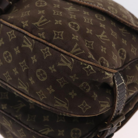 LOUIS VUITTON Monogram Mini Lin SaumurPM Shoulder Bag Brown M95227 Auth BSZ306
