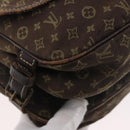 LOUIS VUITTON Monogram Mini Lin SaumurPM Shoulder Bag Brown M95227 Auth BSZ306-16