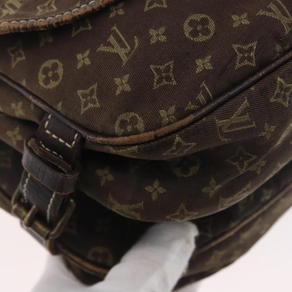 LOUIS VUITTON Monogram Mini Lin SaumurPM Shoulder Bag Brown M95227 Auth BSZ306