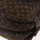 LOUIS VUITTON Monogram Mini Lin SaumurPM Shoulder Bag Brown M95227 Auth BSZ306-9