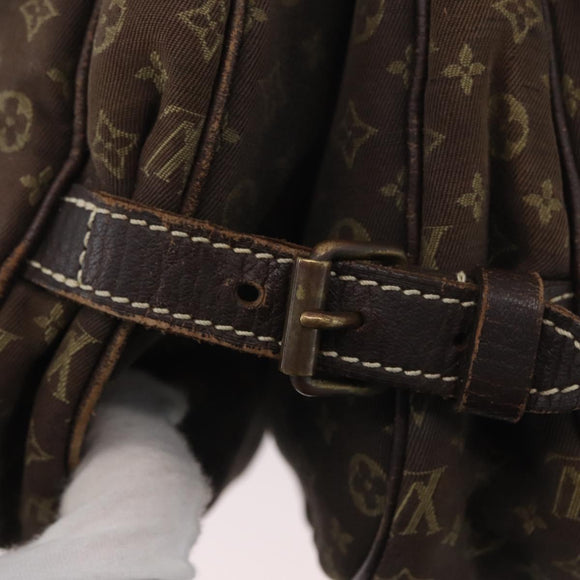 LOUIS VUITTON Monogram Mini Lin SaumurPM Shoulder Bag Brown M95227 Auth BSZ306