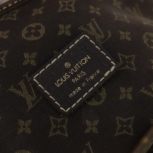 LOUIS VUITTON Monogram Mini Lin SaumurPM Shoulder Bag Brown M95227 Auth BSZ306