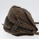 LOUIS VUITTON Monogram Mini Lin SaumurPM Shoulder Bag Brown M95227 Auth BSZ306-3