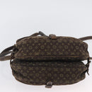 LOUIS VUITTON Monogram Mini Lin SaumurPM Shoulder Bag Brown M95227 Auth BSZ306-5