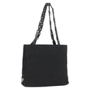 PRADA Tote Bag Nylon Black Silver Auth BSZ307-1