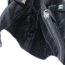PRADA Tote Bag Nylon Black Silver Auth BSZ307-22