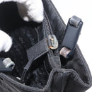PRADA Tote Bag Nylon Black Silver Auth BSZ307-11