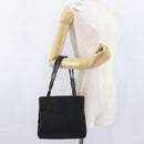 PRADA Tote Bag Nylon Black Silver Auth BSZ307-27